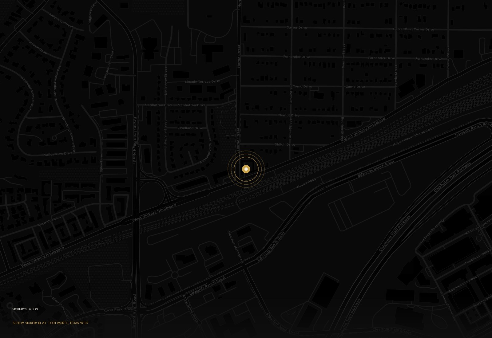 Vickery Station location map — Fort Worth, Texas